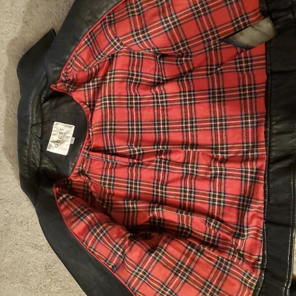 Guess Women's Black Studded Faux Leather Moto Jacket Sz M EUC - Picture 8 of 9